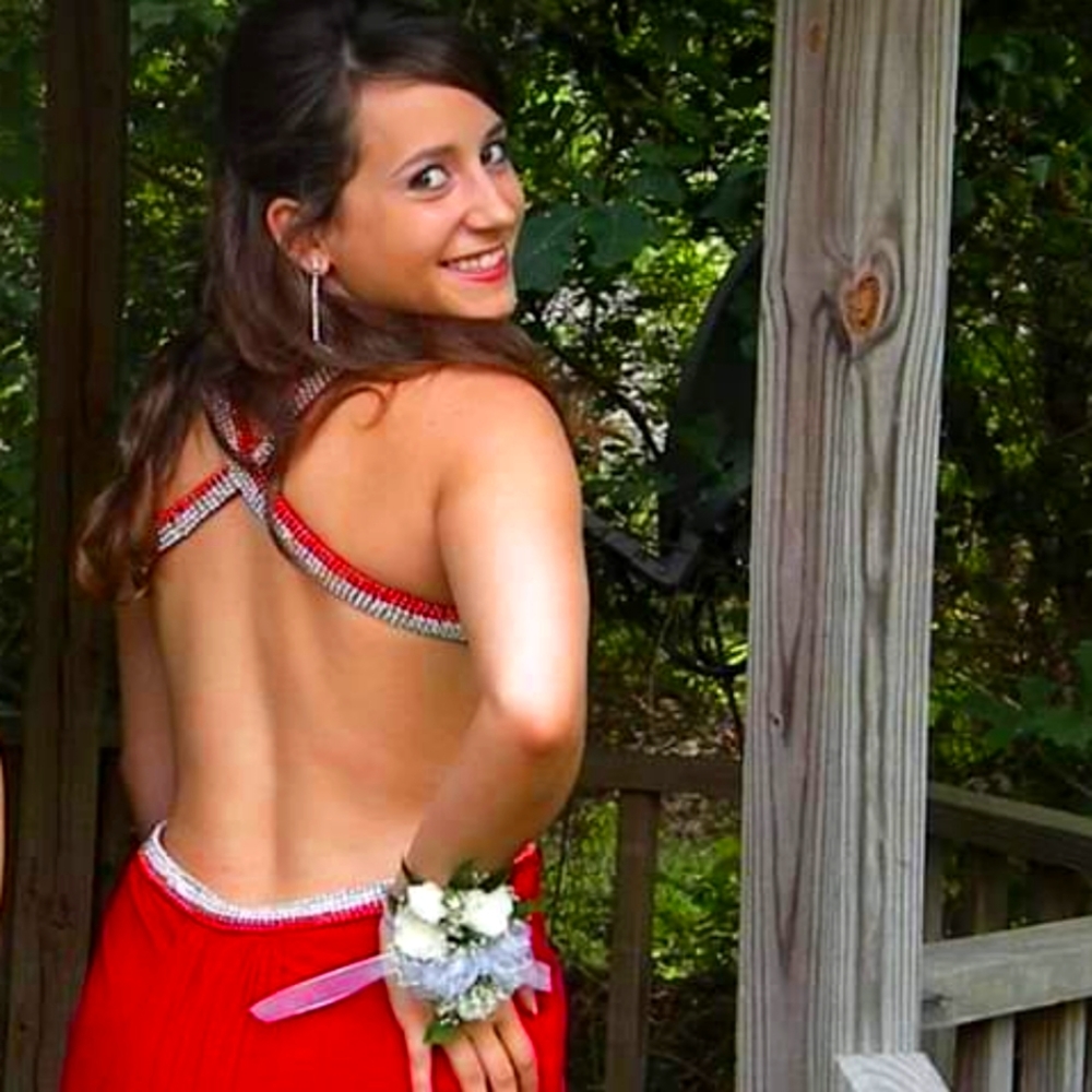 Custom Made Red Backless Prom Formal Dress